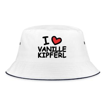 I Love Vanillekipferl - Bucket Hat - Weiß/Navy - Vorne