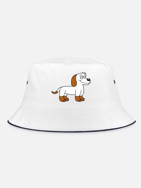 chien se tient mignon petit chiot heureux animal de compagnie - Bob - blanc/marine - Devant