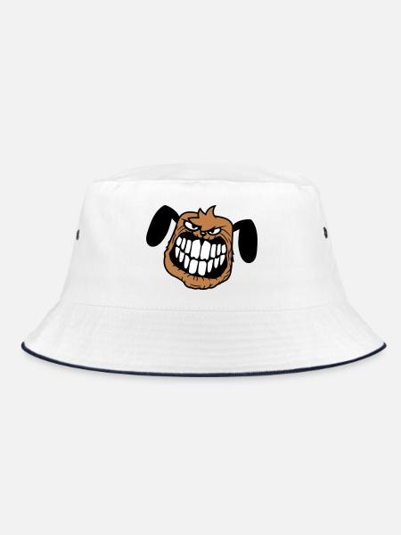 chien monstre méchant dangereux dents sourire sourire - Bob - blanc/marine - Devant