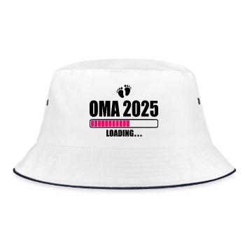 Oma 2025 loading - Bucket Hat - Weiß/Navy - Vorne