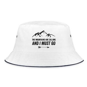 Mountains Are Calling and I Must Go - Bucket Hat - white/navy - Front