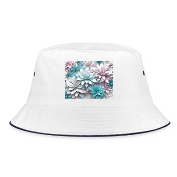 Paper flowers - Bucket Hat - white/navy - Front