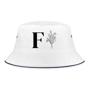 Minimalist flowers - Bucket Hat - white/navy - Front