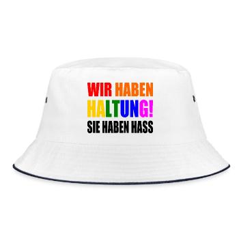 We have attitude, they hate - Bucket Hat - white/navy - Front
