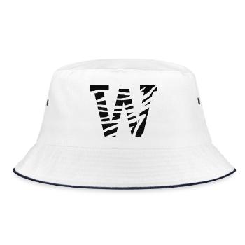 Letter w zebra - Bucket Hat - white/navy - Front