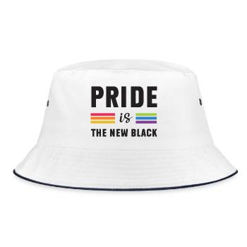 LGBTQ Pride Month - Pride is the New Black - Bucket Hat - white/navy - Front