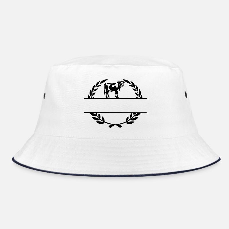 Milchkuh im Lorbeerkranz mit Platz für den eigenen Text Bucket Hat
