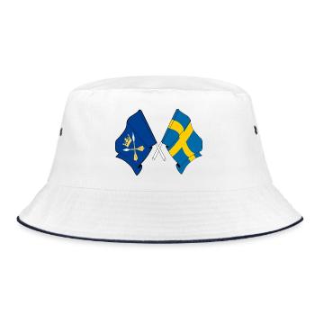 Dalarna & Sweden – One with the country - Bucket Hat - white/navy - Front