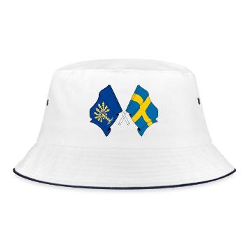 Blekinge & Sweden – One identity - Bucket Hat - white/navy - Front