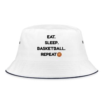 ESSEN-_SLEEP-_BASKETBALL - Bucket Hat - Weiß/Navy - Vorne