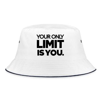 Celestial Moon and Stars Pattern - Bucket Hat - white/navy - Front