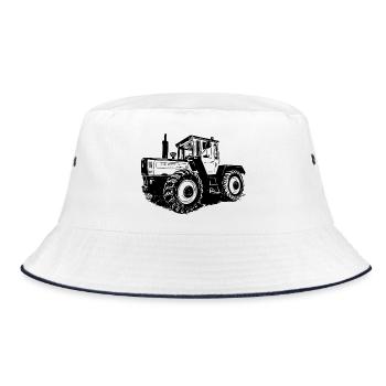 Tractor Power Silhouette - Bucket Hat - white/navy - Front