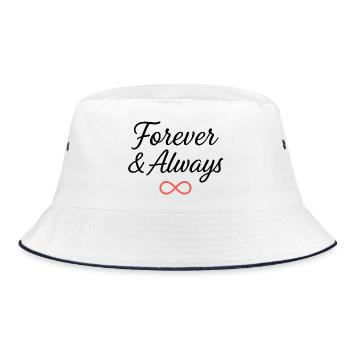 Eternal Infinity Symbol Typography Design - Bucket Hat - white/navy - Front