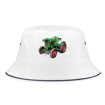 Tracteur vintage vert - Bob - blanc/marine - Devant
