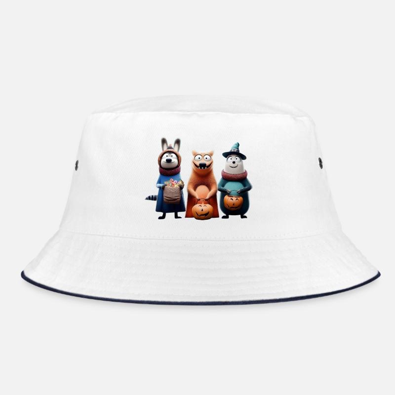 Halloween Squad – Süßes oder Saures Wooligans - Bucket Hat - Weiß/Navy