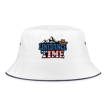 It's linedance time, Linedancing, Country Fan - Bucket Hat - Weiß/Navy - Vorne