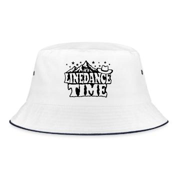 It's linedance time, Linedancing, Country USA - Bucket Hat - Weiß/Navy - Vorne