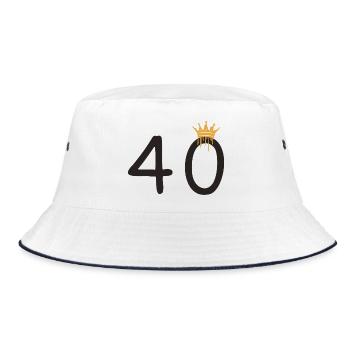 40 - Bucket Hat - white/navy - Front