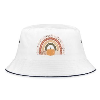 Pumpkin Autumn - Bucket Hat - white/navy - Front