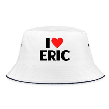 J'aime Eric Red Heart Love Fan Gift - Bob - blanc/marine - Devant