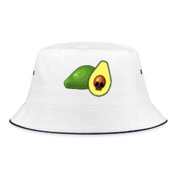 Avocado skull - Bucket Hat - white/navy - Front