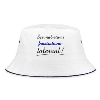 Expression of Frustration with Bold Typography - Bucket Hat - white/navy - Front