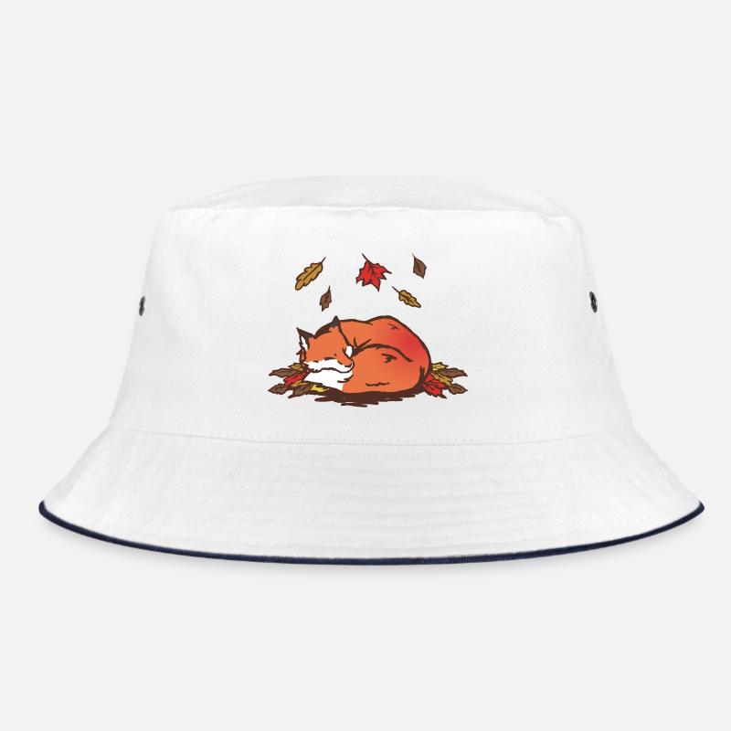 Fox - Bucket Hat - Weiß/Navy