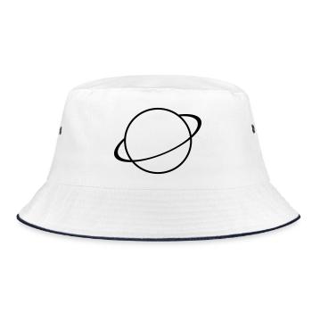Saturn Icon – Planet Symbol - Bucket Hat - white/navy - Front