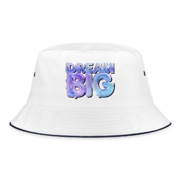 Dream Big in Glitter 3D Letters - Bucket Hat - white/navy - Front