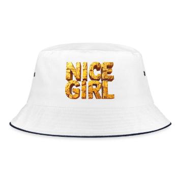 Nice Girl – Monumental Letters in the Sky - Bucket Hat - white/navy - Front
