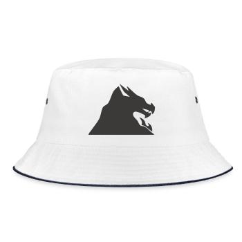 Dragon Head Silhouette - Bucket Hat - white/navy - Front