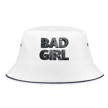 Bad Girl – Smooth Stone - Bucket Hat - white/navy - Front