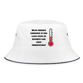 Low energy consumption through friendship - Bucket Hat - white/navy - Front