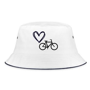 Vélo amour design avec cœur et vélo - Bob - blanc/marine - Devant