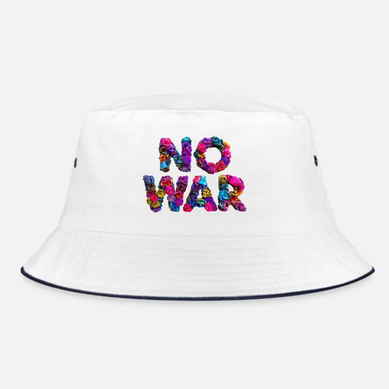 Flower letters NO WAR, No War Bucket Hat