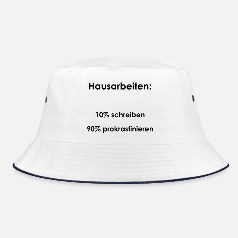 Unispruch "Hausarbeiten" Geschenk, Studenten Bucket Hat