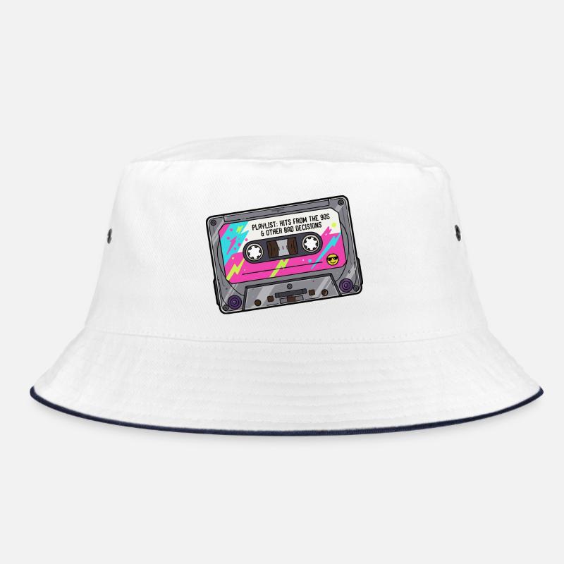 Neon Cassette Playlist 90s Bucket Hat