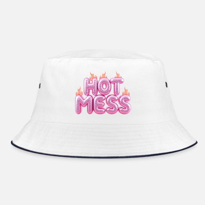 Hot Mess Pink 3D Bubble Typography Bucket Hat