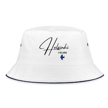Elegant design Helsinki, I love Helsinki - Bucket Hat - white/navy - Front