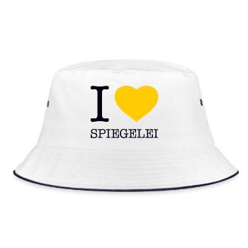I love Spiegelei - Bucket Hat - Weiß/Navy - Vorne