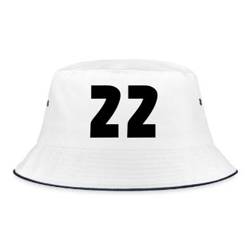 22 - Bucket Hat - white/navy - Front