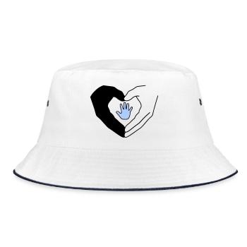 Famille Mains Coeur Amour Protection Vecteur - Bob - blanc/marine - Devant