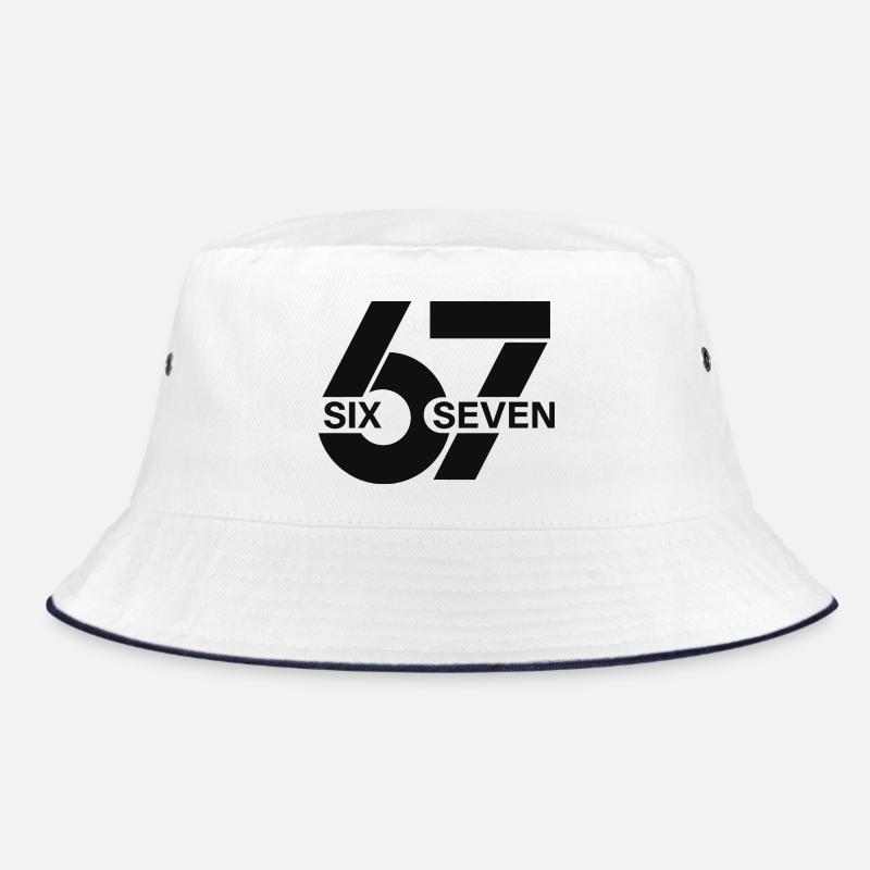 Six Seven Meme - Bucket Hat - Weiß/Navy