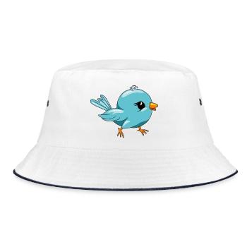 Oiseau bleu heureux mignon - Bob - blanc/marine - Devant
