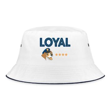 Loyal Dog Police Mascot - Bucket Hat - white/navy - Front