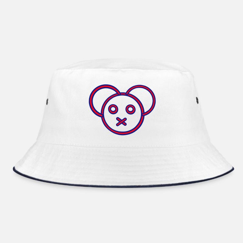 Neon Bear Head X-Mouth Bucket Hat