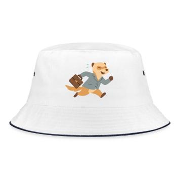 Furet en costume courant avec mallette - Bob - blanc/marine - Devant
