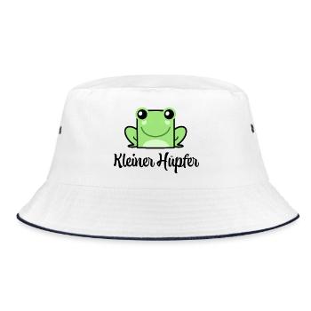Kleiner Hüpfer - Bucket Hat - Weiß/Navy - Vorne