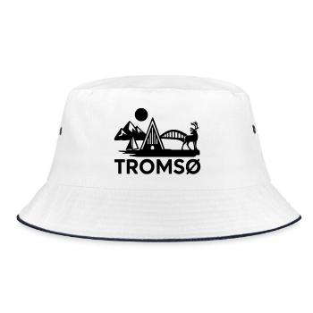 Tromsø Silhouette - Bucket Hat - white/navy - Front