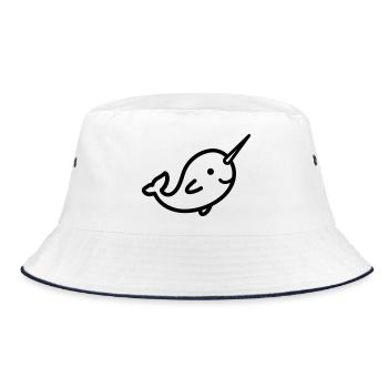 narwhal - Bucket Hat - white/navy - Front